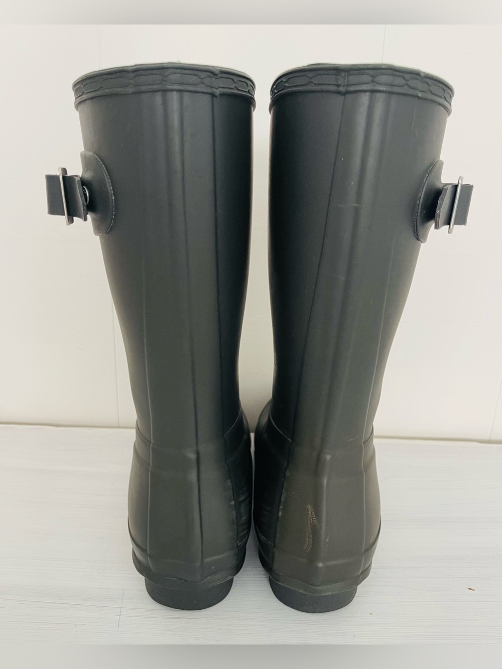HUNTER Original Short Boots Matte Black Size 8 - Picture 4 of 10